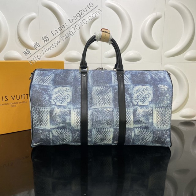 路易威登2022专柜新款手袋 N50069 路易威登Keepall BANDOULIèRE旅行袋 LV大号格纹男士手提旅行包  ydh4639